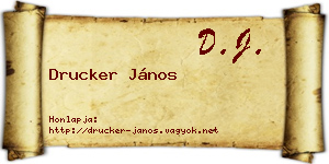 Drucker János névjegykártya